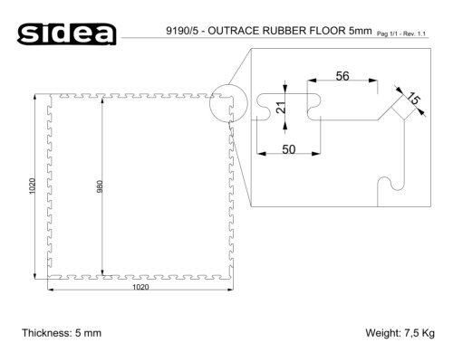 9190_5 - Outrace Rubber Floor 5mm