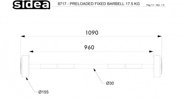 8717 - Preloaded Fixed Barbell 17.5Kg-1