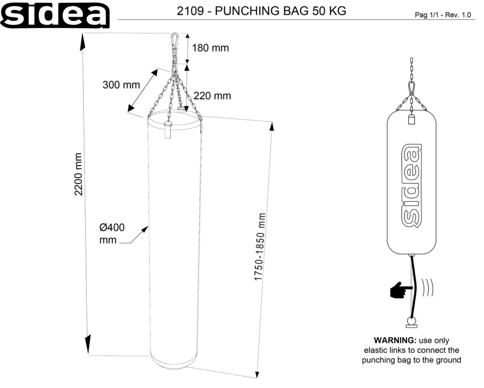 2109 - Punching Bag 50 Kg - Quote in mm