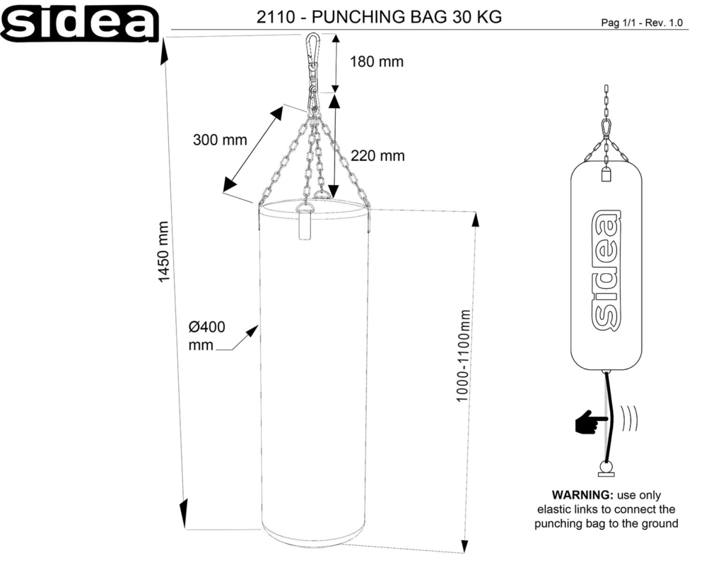 2110 - Punching Bag 30 Kg - Quote in mm