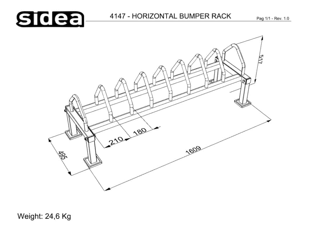 4147 Horizontal Bumper Rack - Quote in mm